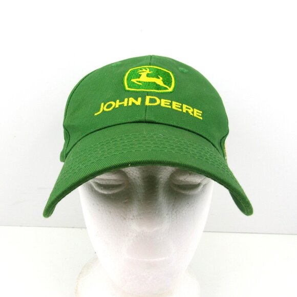 John Deere Embroidered Patch Logo Men's Green Snapback Cap Hat - Picture 2 of 9
